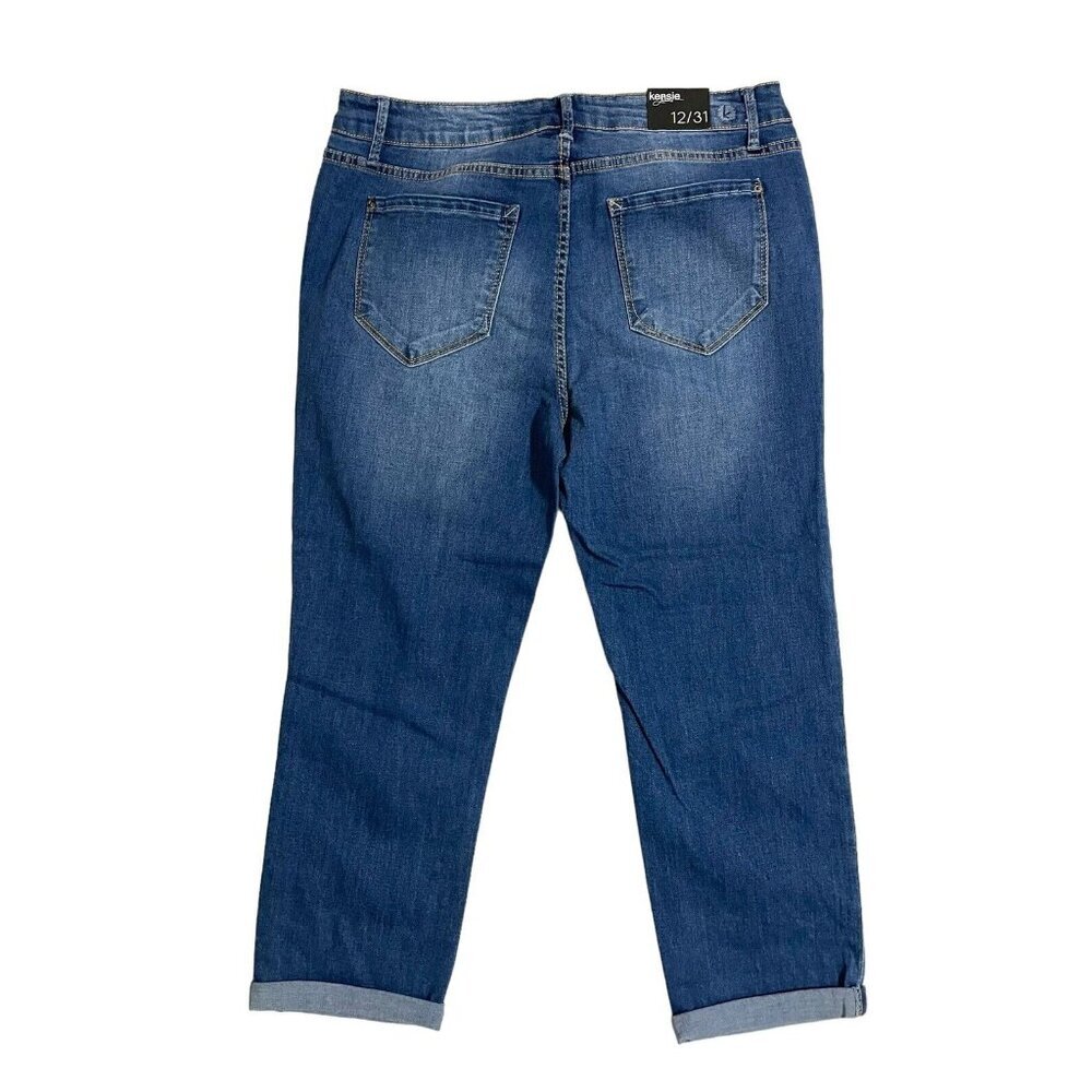 Kensie Jeans Denim Effortless Ankle Mid Rise Rolled Hem Sz 12/31 Nwt — image 4 of 7